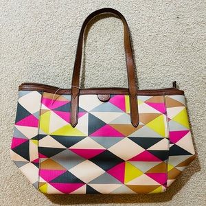 Fossil tote bag leather medium